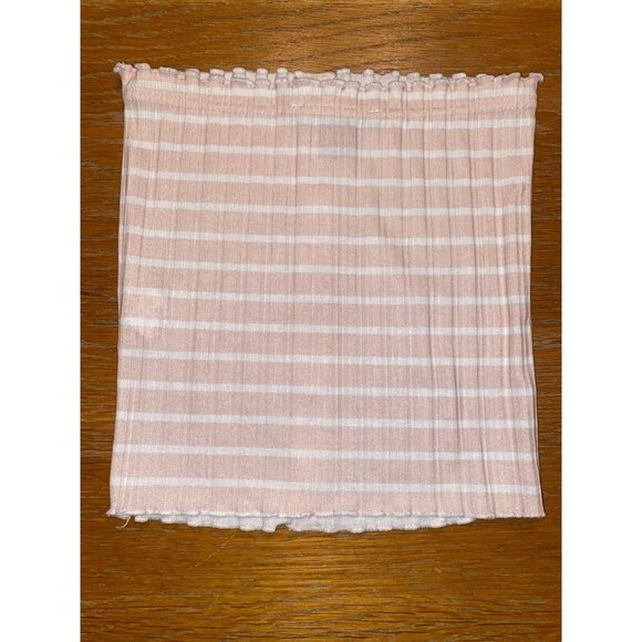 Striped Pink & White Button-Down Tube Top - Picture 3 of 3